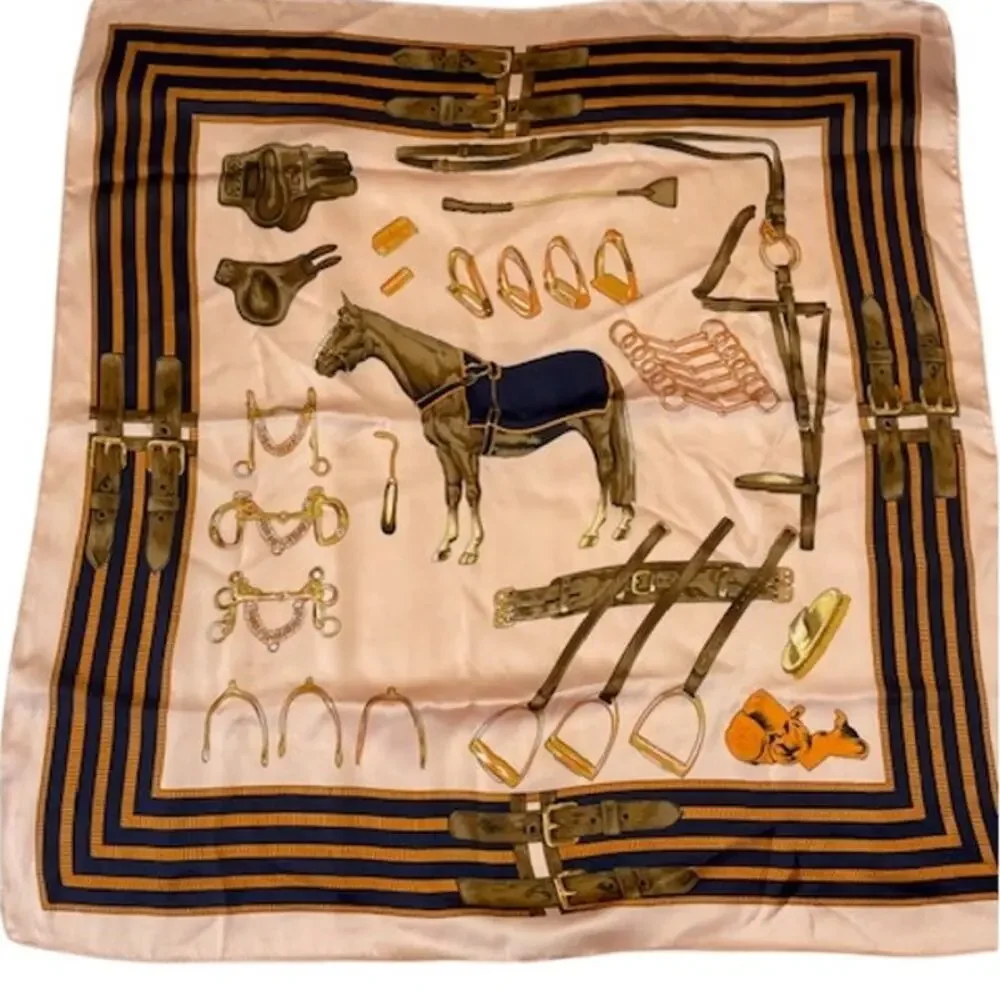 Equestrian scarf, chevaux passion, elegance and design.